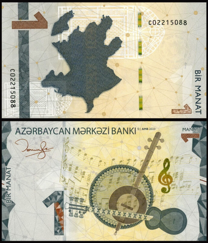 Azerbaijan 1 Manat UNC Banknote