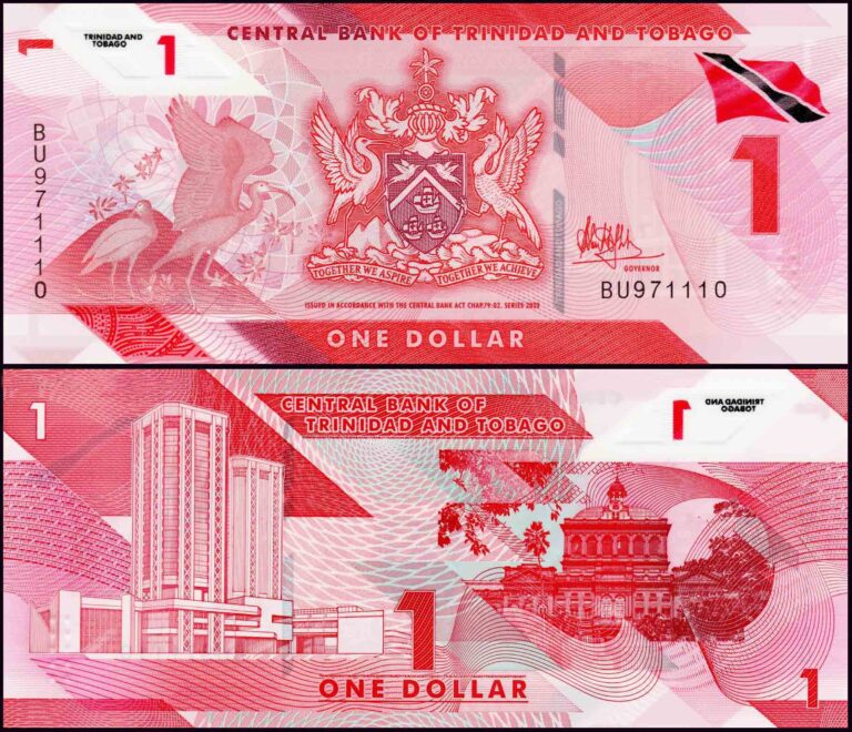 Trinidad And Tobago 1 Dollar UNC polymer Banknote