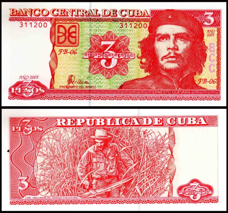 Cuba 3 Pesos UNC Banknote
