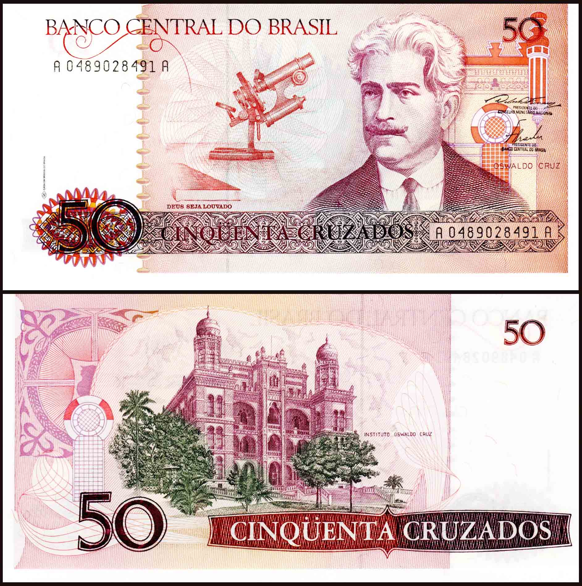 Brazil 50 Cruzados Used Banknote