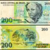 Brazil 200 Cruzeiros Used Banknote 